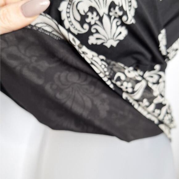 Vintage Y2K Susan Lawrence Sheer Mesh Babydoll Top Large Whimsygoth Coquette - Picture 8 of 9